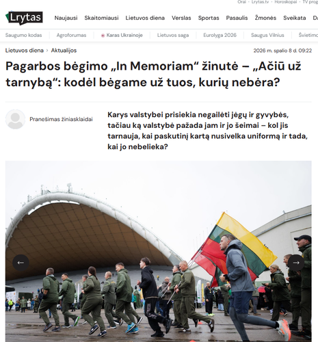 Daugiau nei bėgimas: Lrytas.lt apie padėką kariams ir jų šeimoms